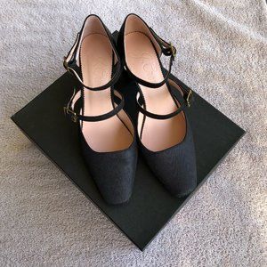 J. Crew Marta double-strap pumps in moire silk